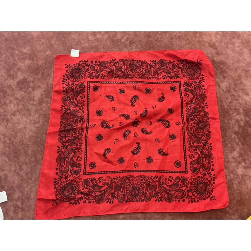 Lot of 20 Paisley Bandanas Assorted Colors Red Blue Black White 21x21 Scarf Set